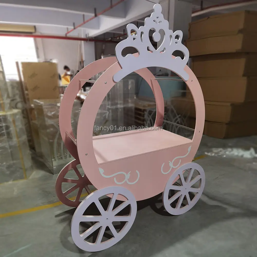 Pink Pumpkin Cart Cinderella Carriage Sweet Cart Baby Shower Candy Cart Gender Reveal Party