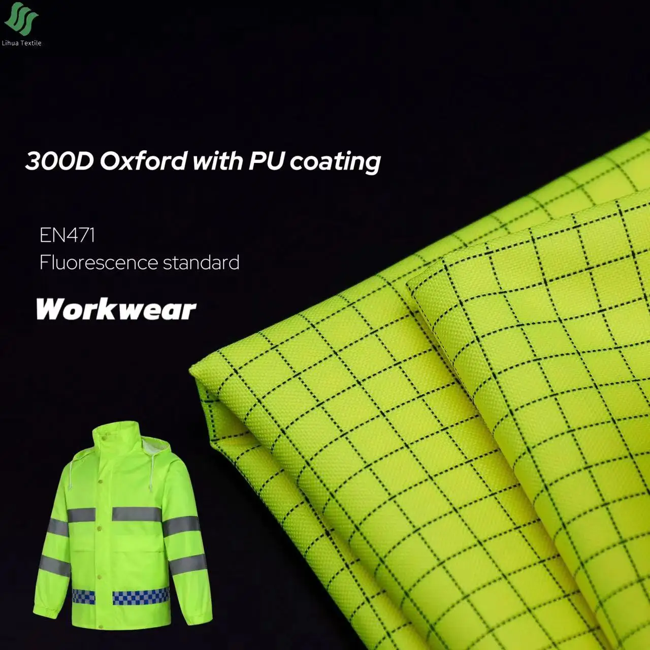 Eco-friendly Fluorescent Conductive Workwear Fabrics 100% Polyester Oxford Antistatic Fabric