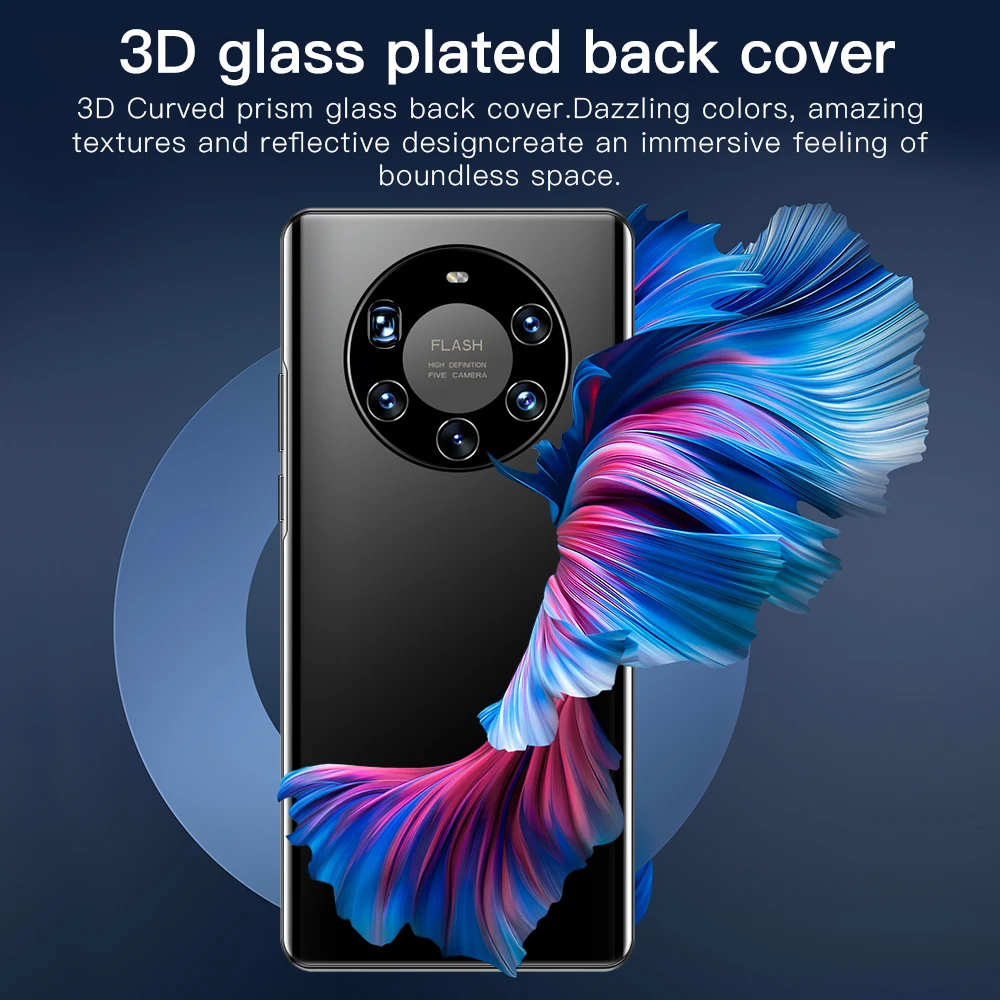 7.3 Inch Full Screen Mate40 Pro+ Smartphone Android 10.0 12G+512G Face Unlock Mobile Phone