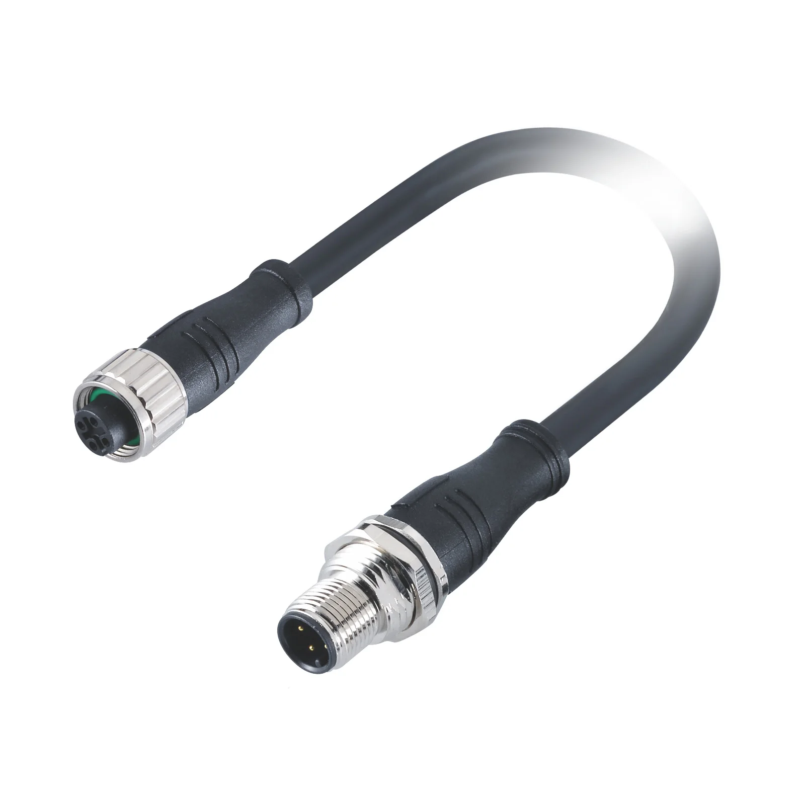 M12 D код женский 4 Pin литья тип разъем на обоих концах для подключения внешних устройств к панельный разъем формованный 2 м ПВХ Cat 5e S/FTP 2x2x22AWG Ethernet-кабель