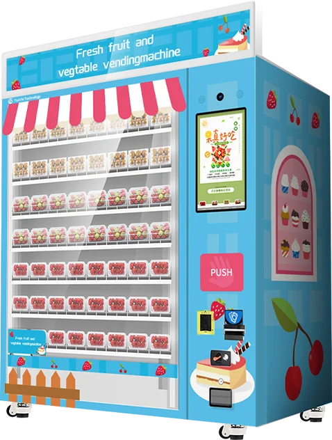 Automatic 32 inch capacitive touch screen Self-Touch Machine Salad Vending Fresh Food Vending Machine
