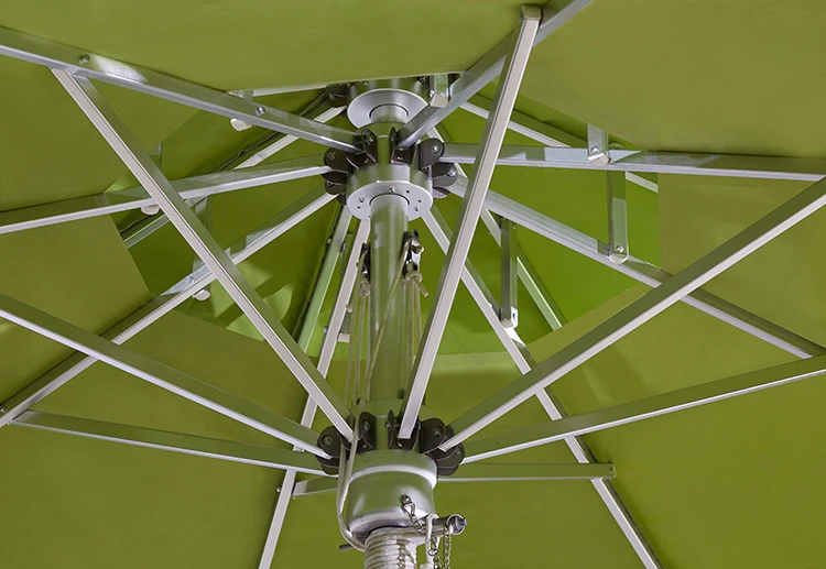 Wholesale 3m center pole aluminum umbrella for coffee shop garden swimming pool