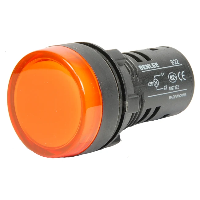 BENLEE  22MM GREEN PIILOT LIGHT DC 12V 24V 110V 220V LED Colorful Flush Panel Indicator Light  LED Pilot Light signal tower