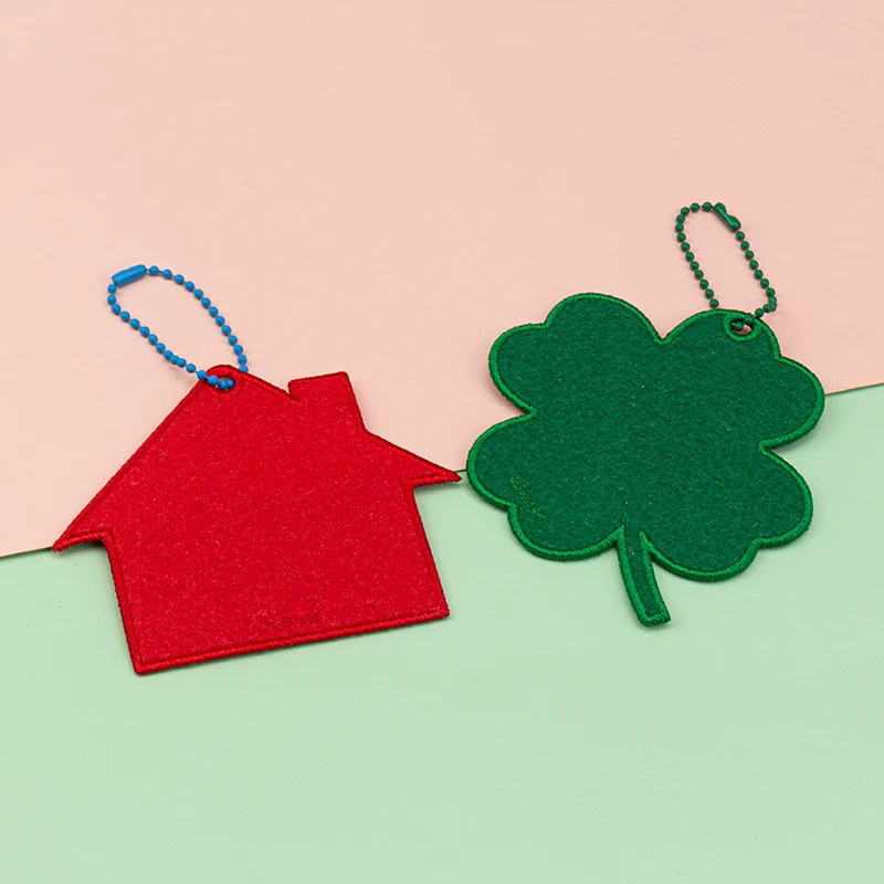 Wholesale Luggage Tag Strap Custom Felt Pendant For Suitcase Backpack Baggage Tag Customized DIY four-leaf clover name tag strap