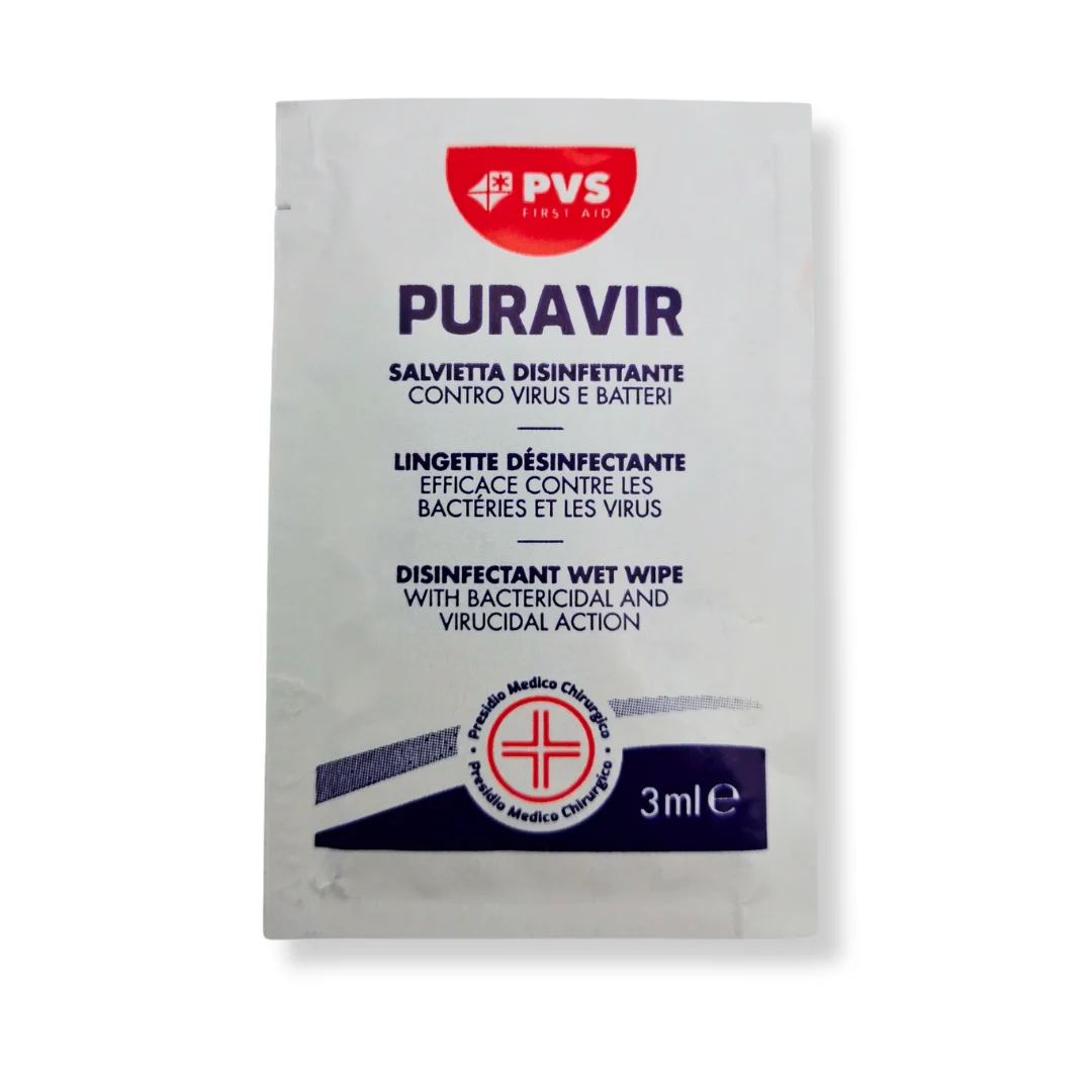 Reliable Italian Brand PVS Puravir Pmc Disinfectant Wipe For Preventing Infections Of Bacteria And Viruses