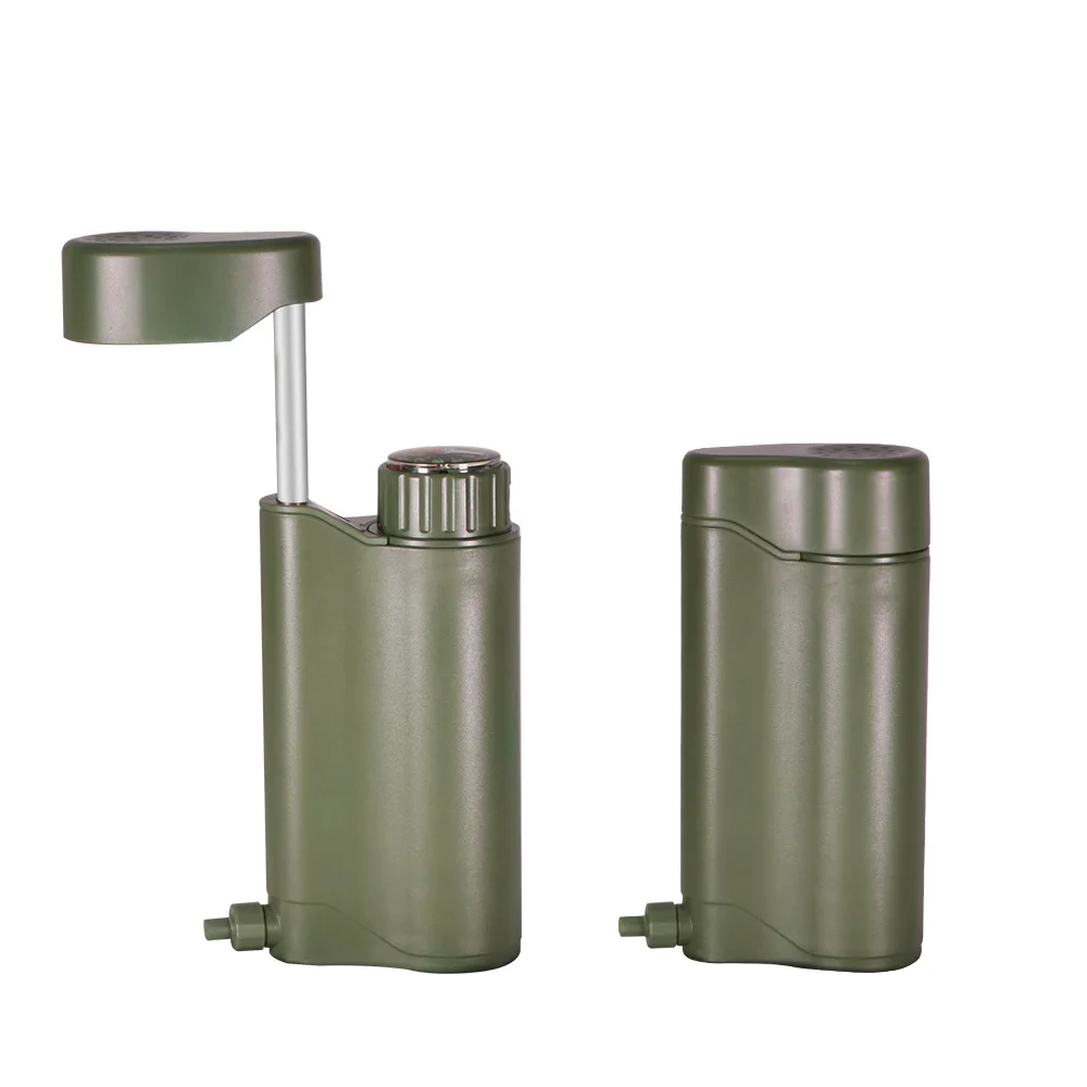 Portable Hand Pump Water Filter Straw Outdoor Water Purifier Booster Pump with Replaceable Carbon 0.01 Micron Filter