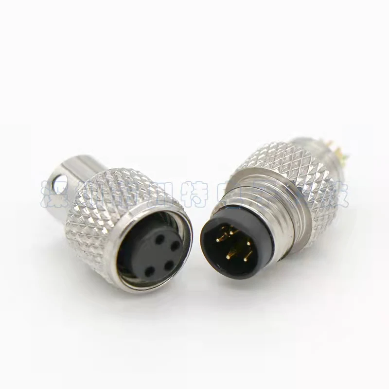 Sensor short shielded shell waterproof round welding wire floating M8 connector circular connector