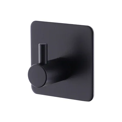 Sanga Custom Logo Black Bathroom Self 3M Strong Adhesive Stainless Steel 304 Hooks For Walls
