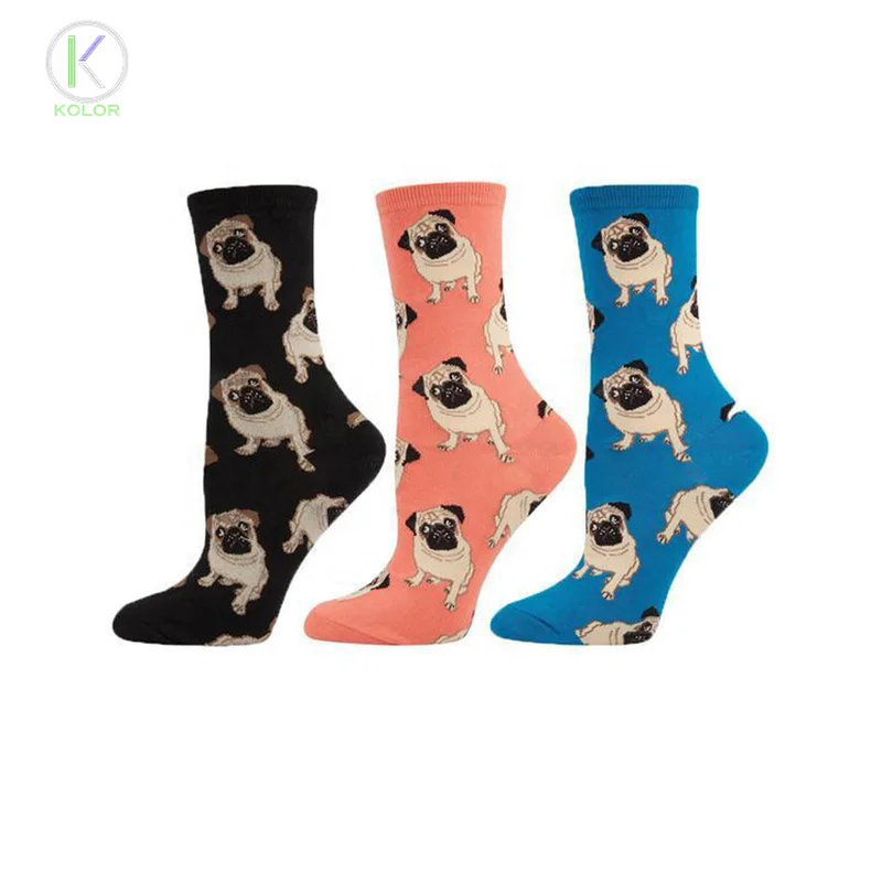 KOLOR-IIII-0818 милые детские носочки из хлопка с принтом животных из изготовленные на заказ для женщин носки для девочек с персонажами из мультфильмов