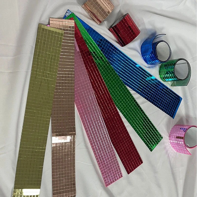 Coloured DIY Decorative Wall Stickers Disco Mosaic and Mirrors for Art Craft Square Construction Theme Mosaic Glass Mosaic