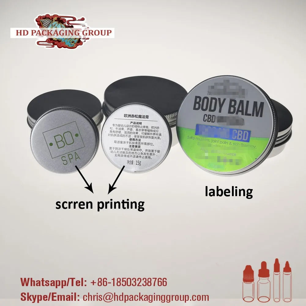 60g slim aluminum can slim metal tin 60g cream jar screw lid