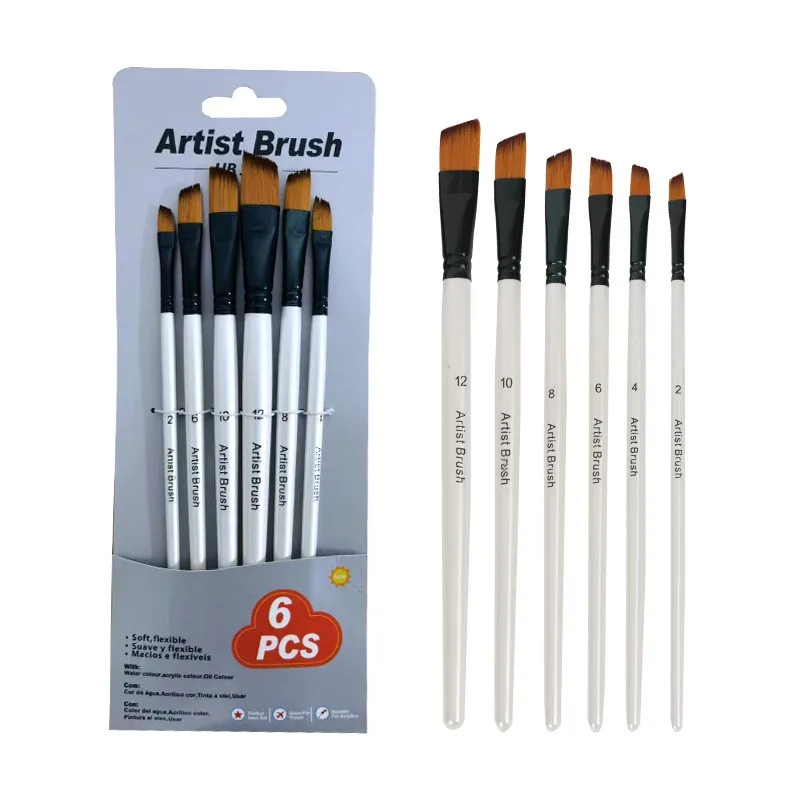 Professional paint brush manufacturers 6pcs paint brush set watercolor oil painting brush art supplies