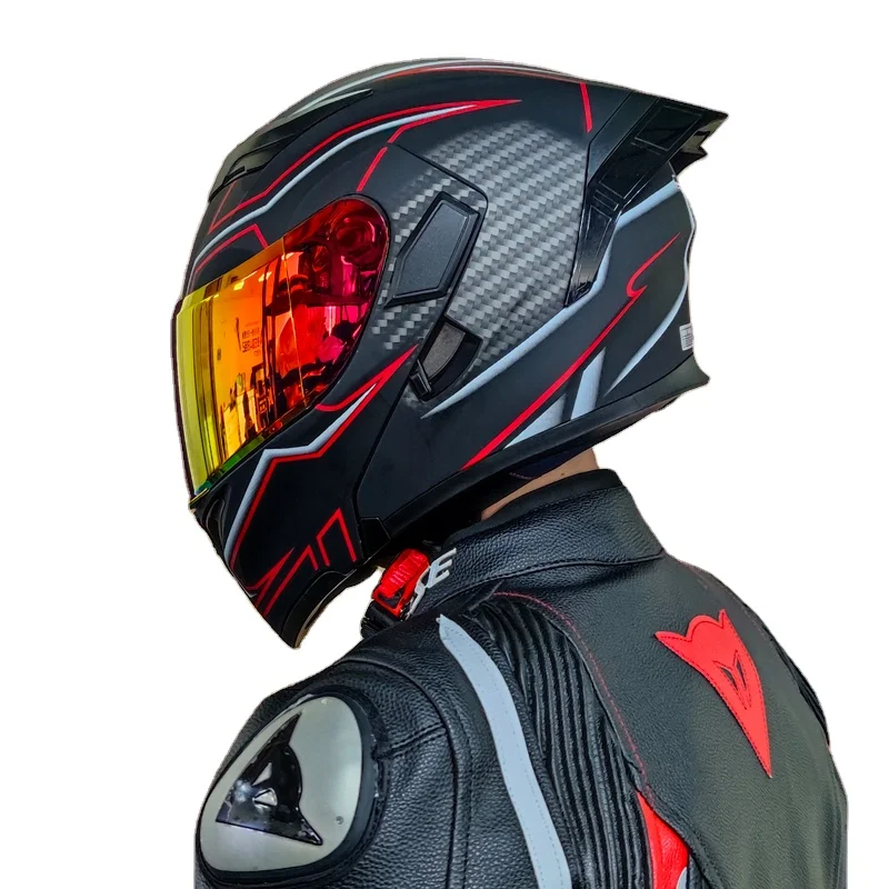 JK-902 Modular motorcycle Helmet flip full face racing helmet double lens can be equipped with Bluetooth capacete DOT