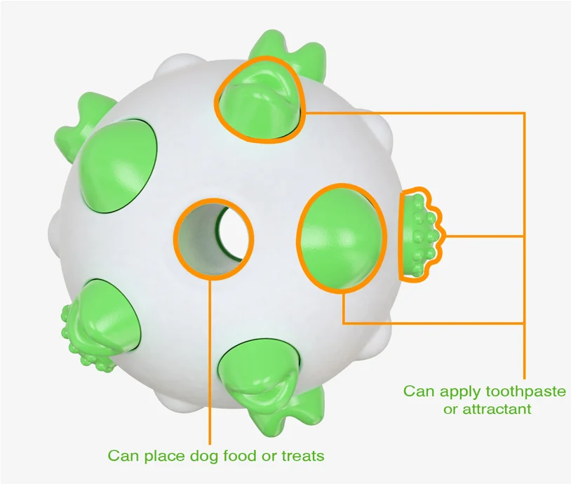 Best quality indestructible dog toys Durable Rubber Pet Bite dog toothbrush chew toy dog toy ball