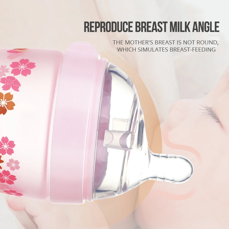 Hot Selling baby products glass baby bottle Designed Milk Feeding baby Glass Bottle for Newborns