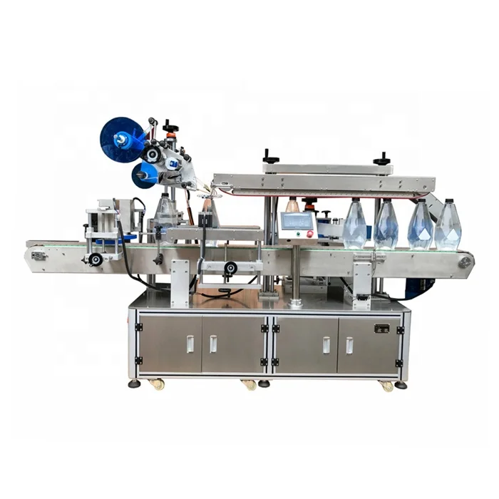 Automatic labeling machine top and side surfaces self adhesive labeler wrap round flat square cosmetic bottle Jar tube cans