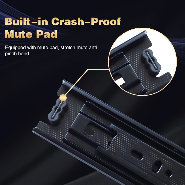 Double Extended Center Iron Heavy Duty Locking Telescopic Channel Drawer Slides Rail