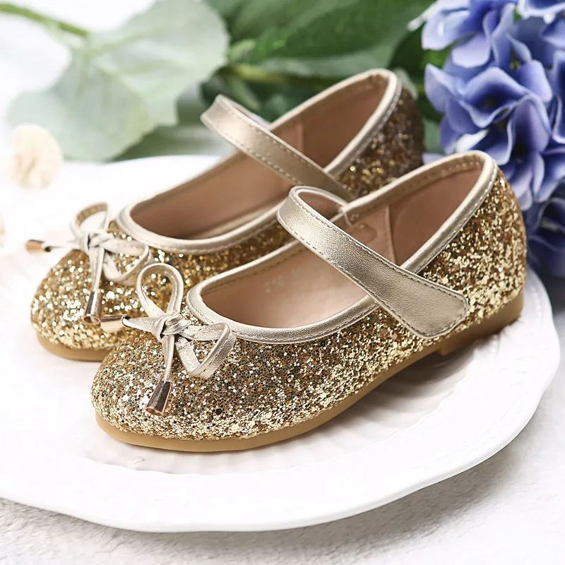 
Kids School Shoes Glitter Upper Buckle Strap Fashion Children Dress Shoes for Girls 