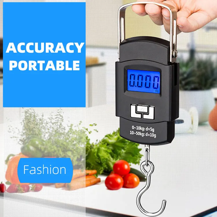 50kg/10g Weight Scale LCD Display Portable Electronic Travel Hanging  Luggage Weight Machine