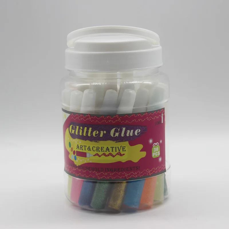 Competitive Price 30 Colors of 10ml Glitter Glue in a Box for Wedding Christmas Easter Decoration