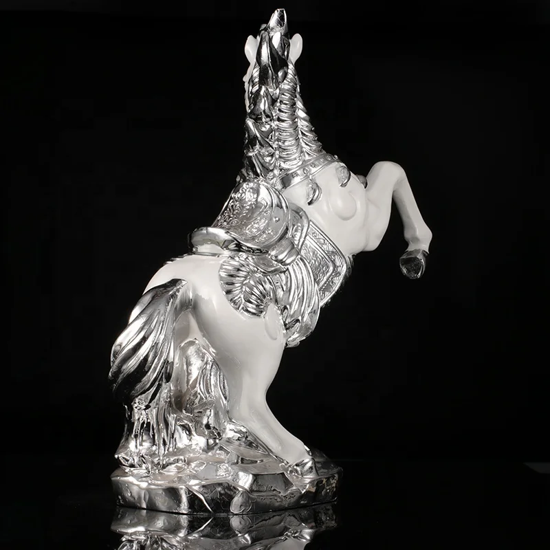 Custom Resin Home Decor Horse Figurines Gloss Gold Animal Horse Statue For Sale