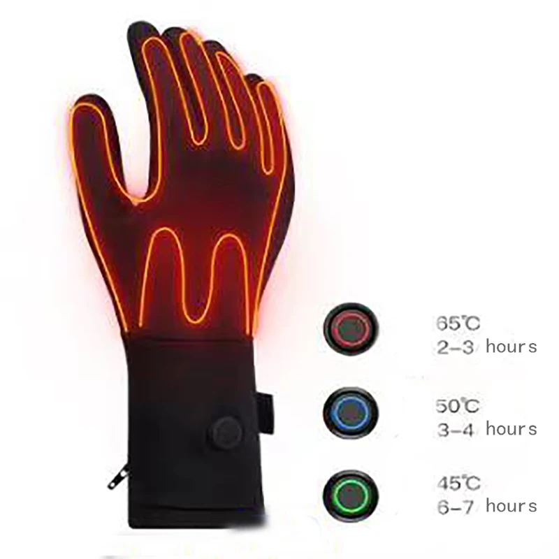 custom Full finger  Rechargeable battery heat electrical motorcycle warm black   safety heated gloves