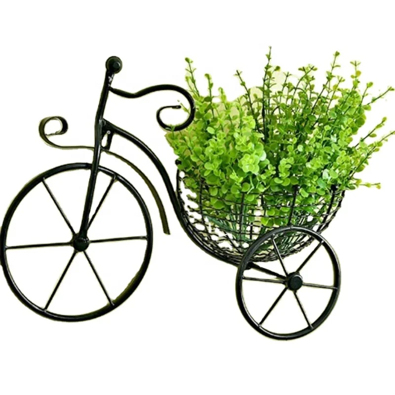 Creative bicycle European style living room balcony wall hanging iron flower rack wall decoration