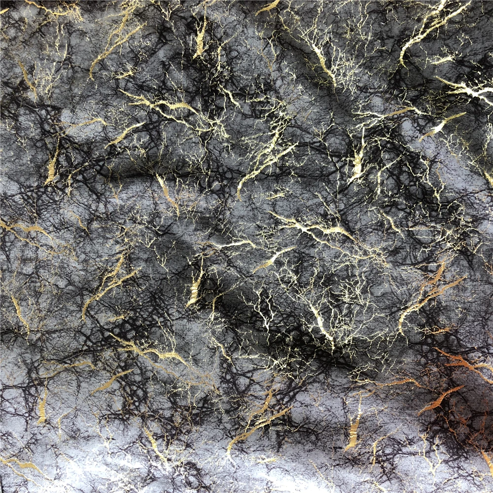 Factory 100% Polyester cloth italian upholstery Super gold Foil wax Prints Burnout velvet Gold Print fabric