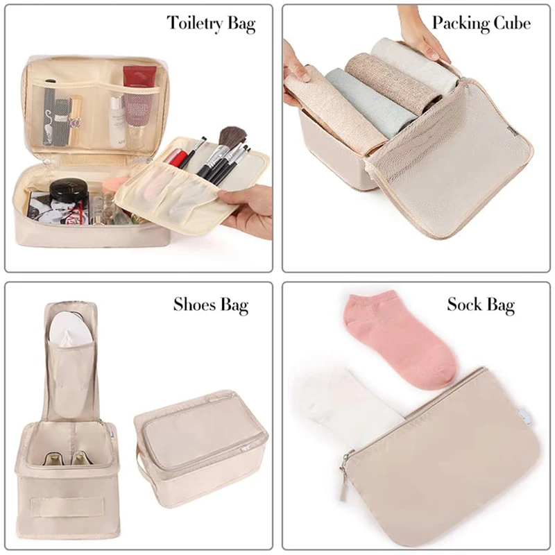 Wholesale Multipurpose Travel Luggage Storage Pouch Quality Organizer Bags 8pcs Packing Cubes Set For Clothes Suitcase