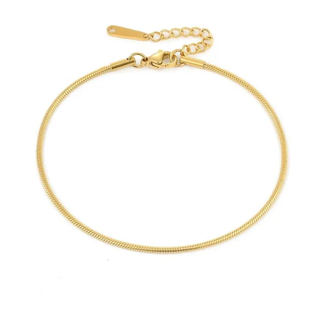 Hot Sale Minimalist Jewelry Bling IP Plating 18K Gold Plated Stainless Steel Cauliflower Chain Bracelet Anklet