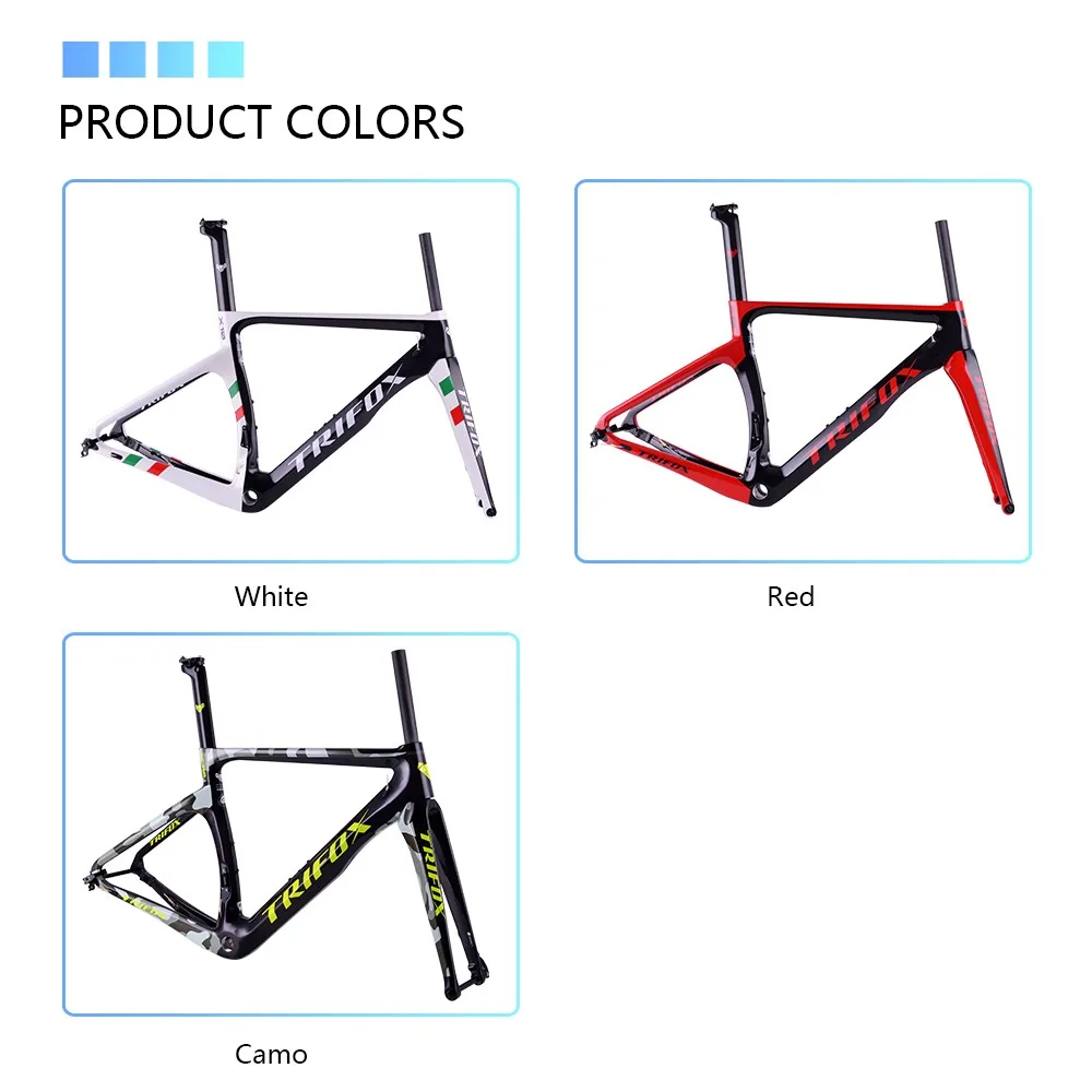 TRIFOX Japan T800  Carbon Fibre 700 x 25C Camo Thru Axle Road Bike Frame Fit for DI2 & Mechanical