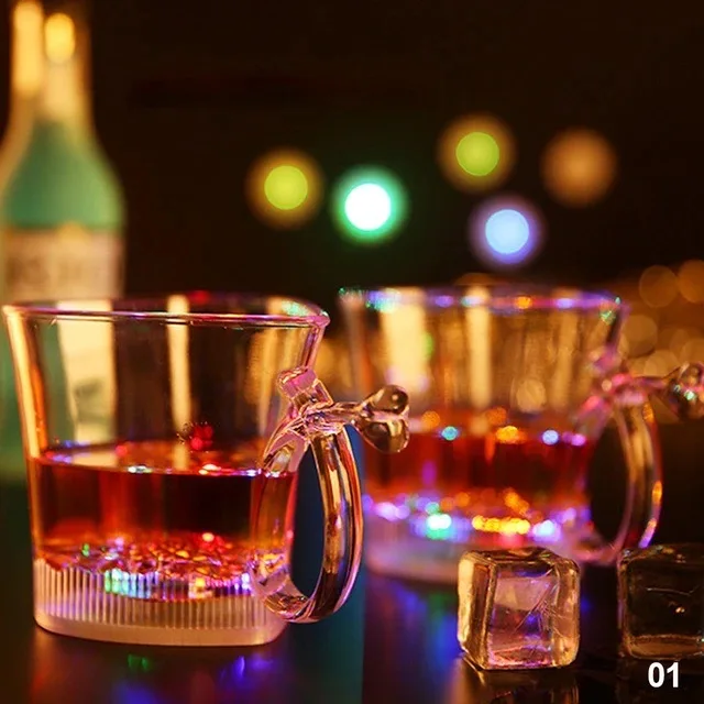 Flashing Cup Wine Beer Whisky Mug Water Beverage Drinking Glass LED Automatic Glowing Cup Party Decorative Supplies New