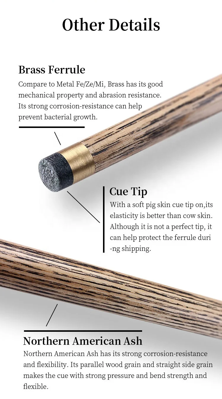 
Weichster One 1piece Handmade Snooker English Pool Cue Eucalyptus Burl Wood 8.5mm Small Tip Ebony Cue 