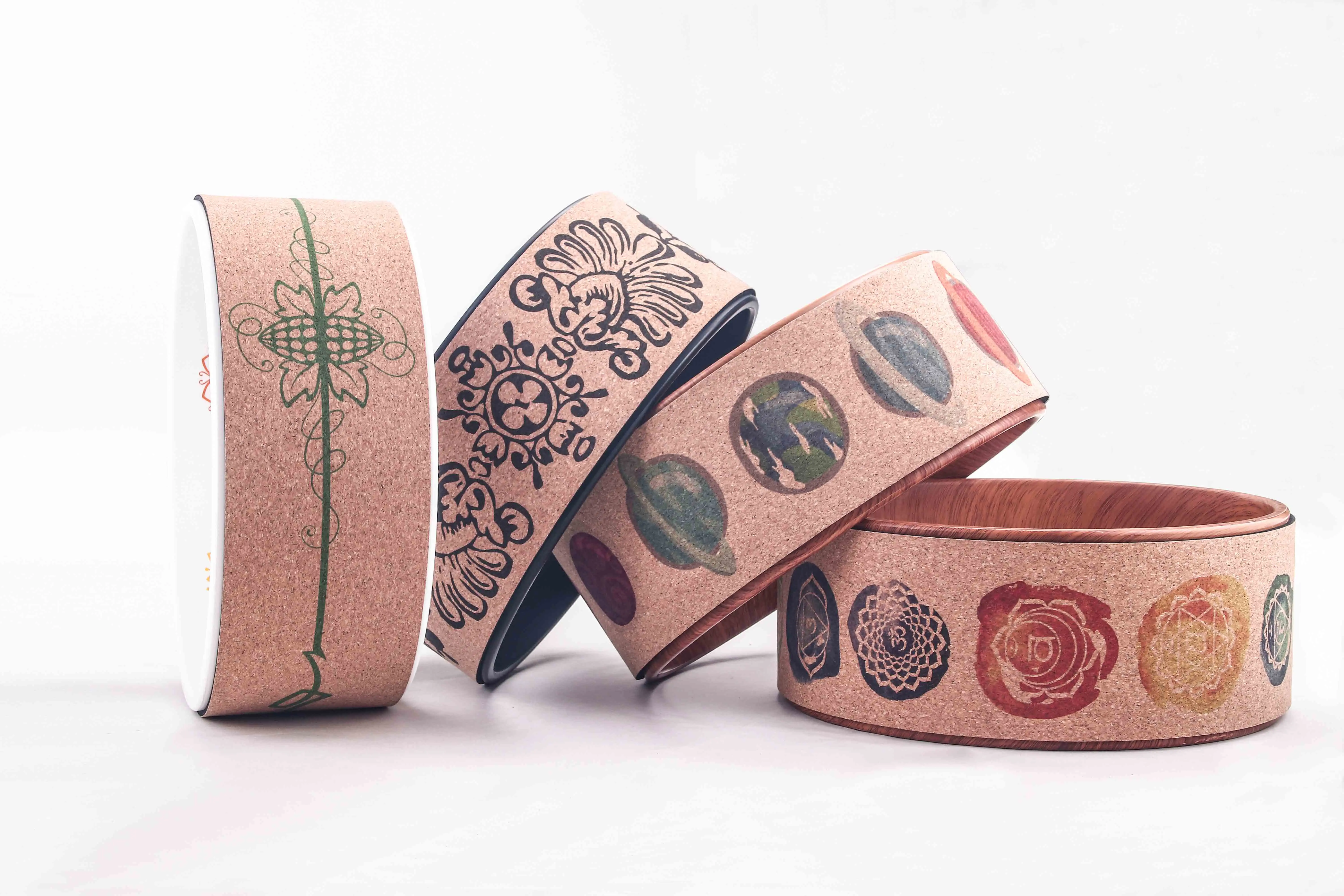 Wholesale Eco Friendly High Density Training Cork Yoga Foam Blocks Cork Yoga wheel cork Yoga block set
