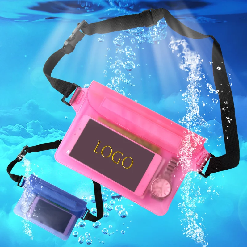 High Waterproof 3 Layers Sealing Swimming Bag Large Size Transparent Underwater Dry Protection Bag For Iphone Mobile Phone Pouch