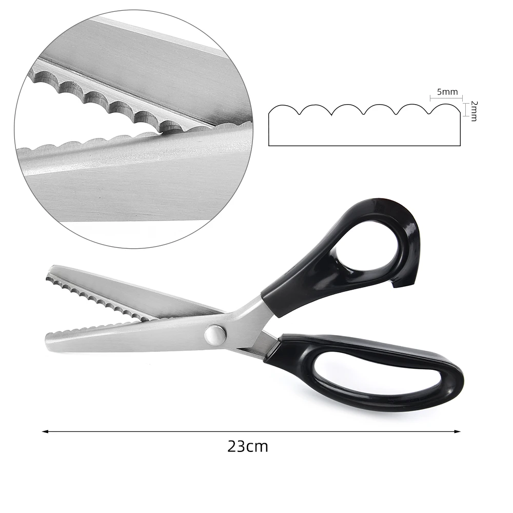  HY-JD-P01 9inch Pinking Shears Fabric Crafts Professional Handheld Dressmaking Zig Zag Sewing Scissors Tailor