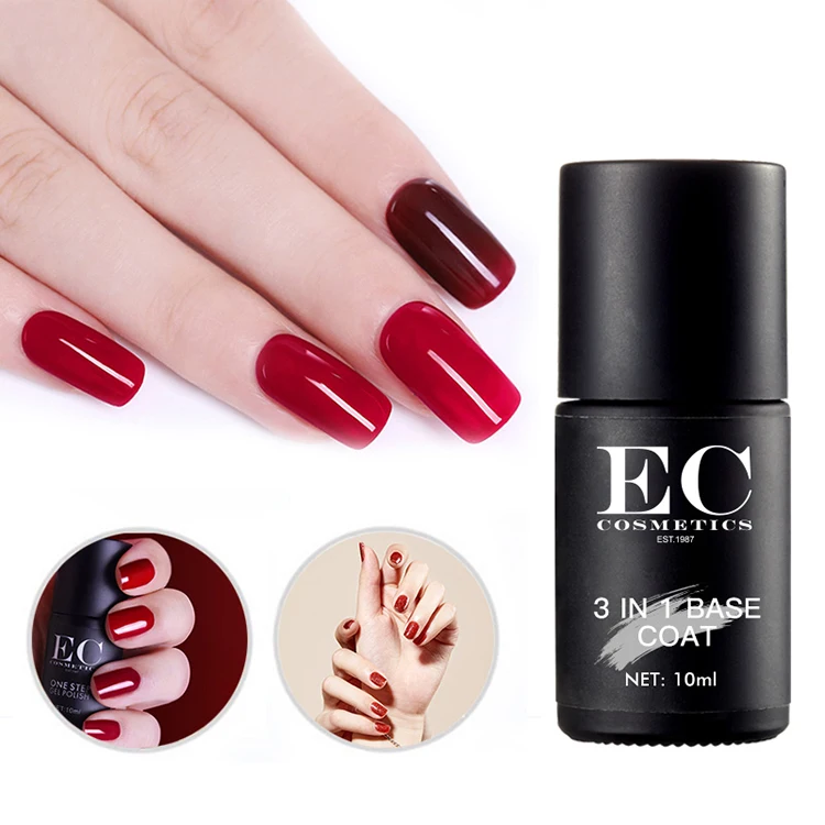 Private label rubber base gel clear thick nail extend strengthen primer liquid multi function 3 in 1 base coat bulk wholesale