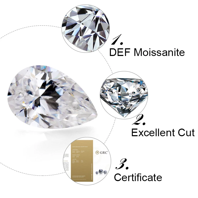 wholesale stones price per carat manufacturer pear shape 6*9 7*9 loose synthetic lab diamond moissanite for ring