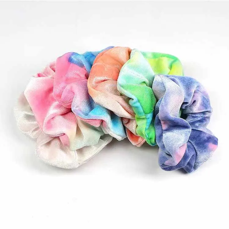 Оптовая продажа, большие бархатные резинки для волос, эластичная резинка для волос Chouchou для женщин, модные бархатные однотонные Однотонные резинки для волос