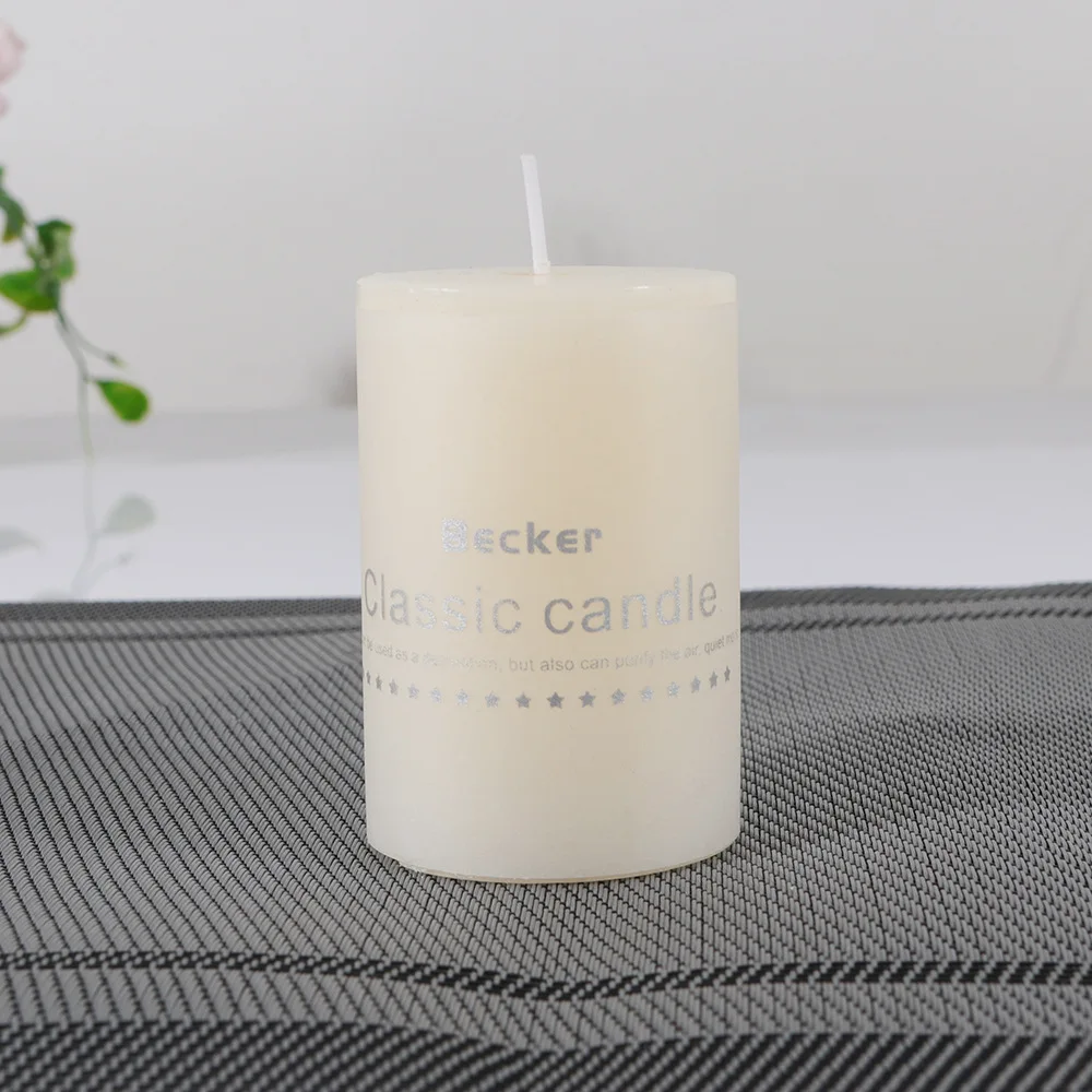 Ivory White Pillar Wax Tearless Candle High Pillar Candles Hotel Wedding Cylindrical Candle Home Decor Wedding Festival