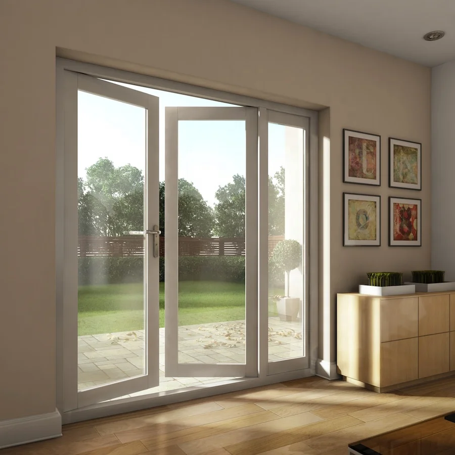 Double glass aluminium soundproof used exterior french doors