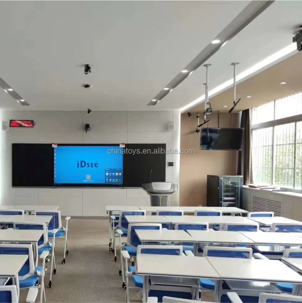 Modern smart lectern table PE plastic digital podium for conference and class