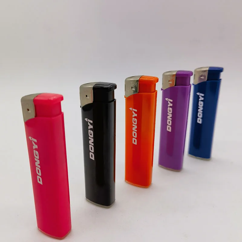 Dongyi Wholesale New Design Customization Solid Transparent  Electronic Gas Lighter Portable Smoking Accessories Lighter