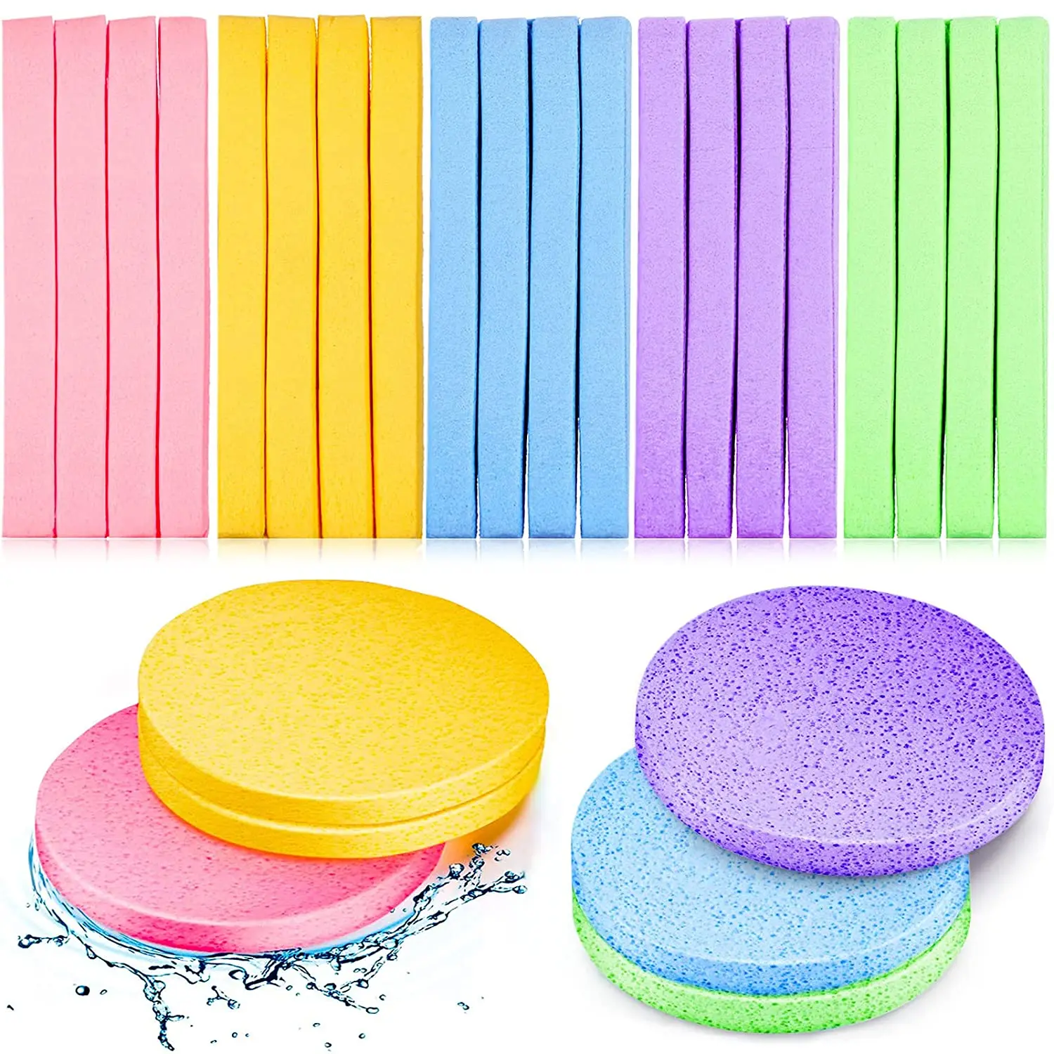 Hot Sale Compressed PVA Cellulose Facial Sponge Super Soft and Washable Beauty Sponges for Face Cleaning Custom Logo