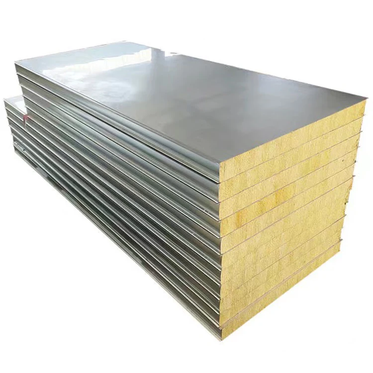 facade wall panel fire proof shed cladding Rock Wool Sandwich Panels