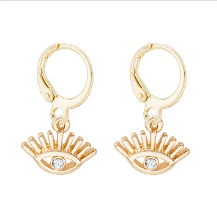 Lefeng Fashionable Luxury Earrings Women Drop Hoop Earrings Cross Eye Alloy Jewelry Manufacturer Earrings Wholesale Bulk