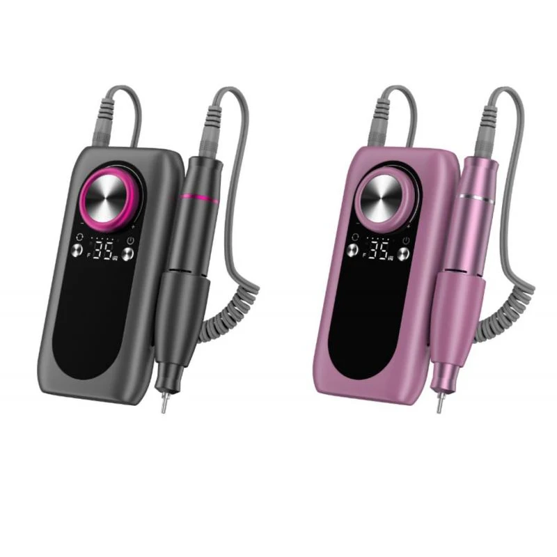 85W Portable Rechargeable Cordless Nail Drill 35000rpm High Torque Brushless Electric Nail File Machine Professional Remover