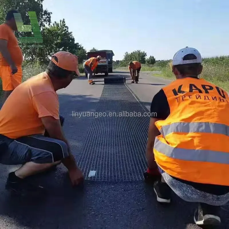 China factory Fiber Glass Geogrids Ground Grid Fiberglass Geogrid for Road Construction High Strength Biaxial Fiberglass Geogrid