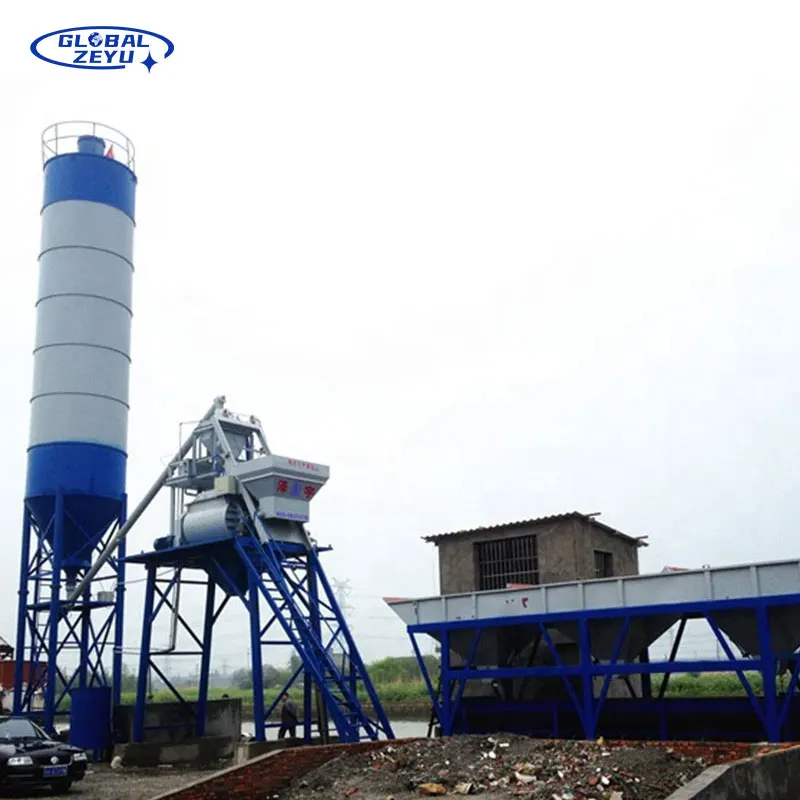 Factory HZS75 Concrete Batching Plant 75m3 With Aggregate Batching Machine Cement Silo Concrete Mixer Plant Beton Plant