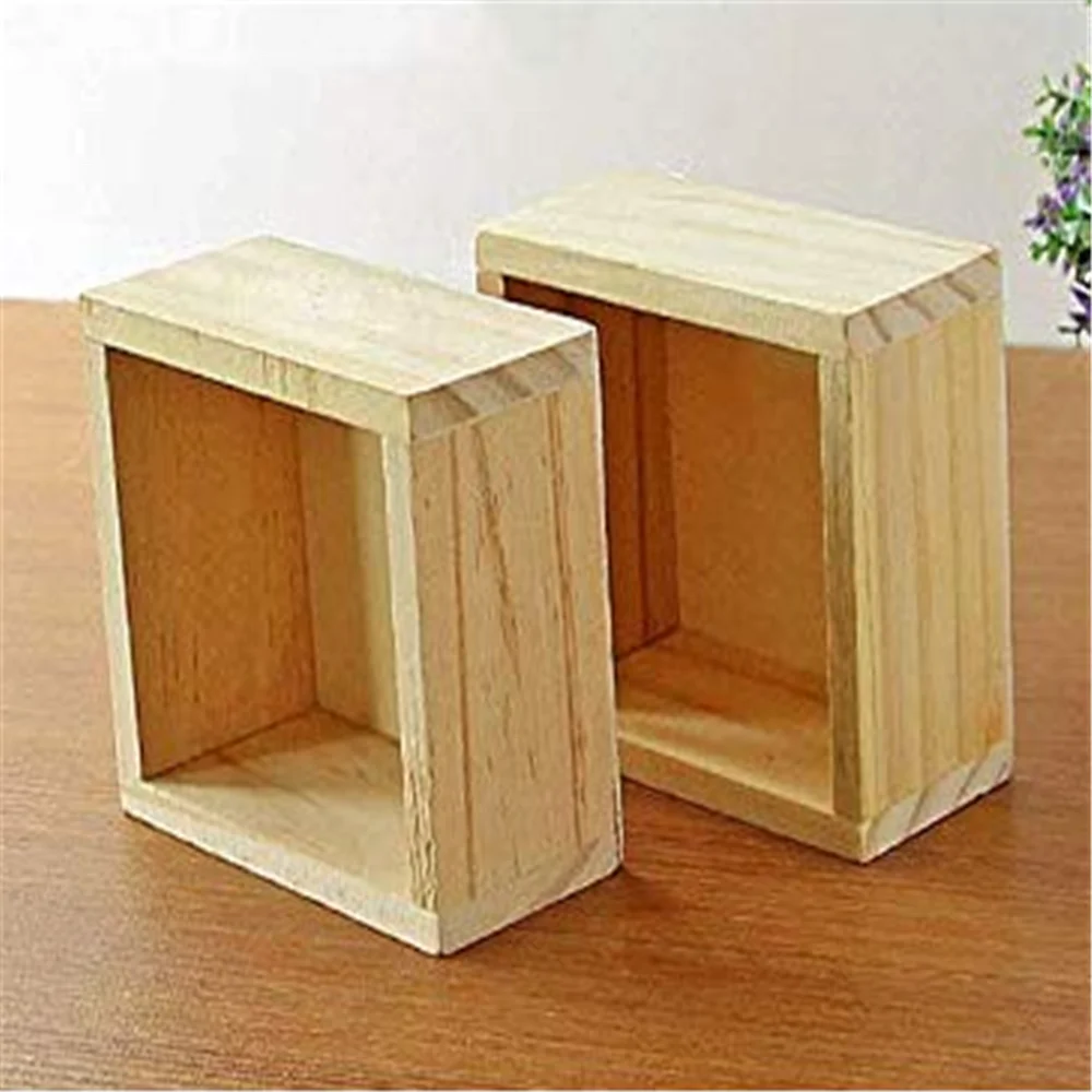 Factory Simple Square Receive Jewelry Decoration Desktop Plant Wood Box